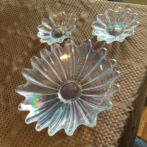 Vintage Fedreral Glass Company Celestial Iridescent bowls